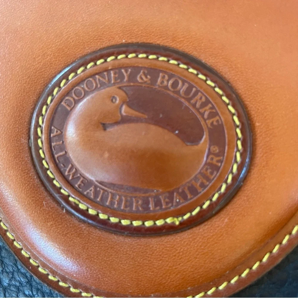 Dooney & Bourke Navy and Brown Leather Shoulder Bag